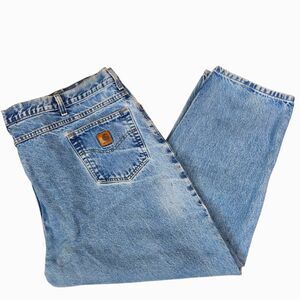Carhartt Mens Relaxed Fit 5 Pocket Style Blue Jeans 50x30